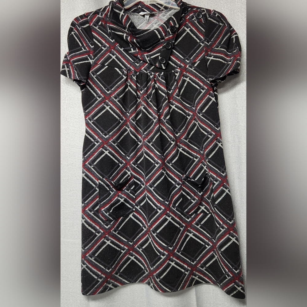 SPEECHLESS Red/Black Short-Sleeve Plaid Dress - Women's/Jrs Size L Large